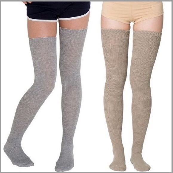 ❤️ American Apparel Thigh High Socks Over The Knee Stripe Boot Birthday Gift - Picture 14 of 16